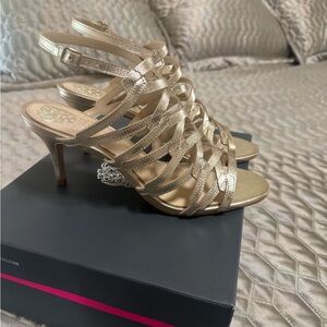 Vince Camuto Gold Strappy Heels Phaelyn
